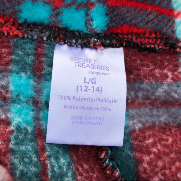 Thick Cozy Plaid Lounge Pants Secret Treasures Juniors Large Bright - Picture 4 of 11